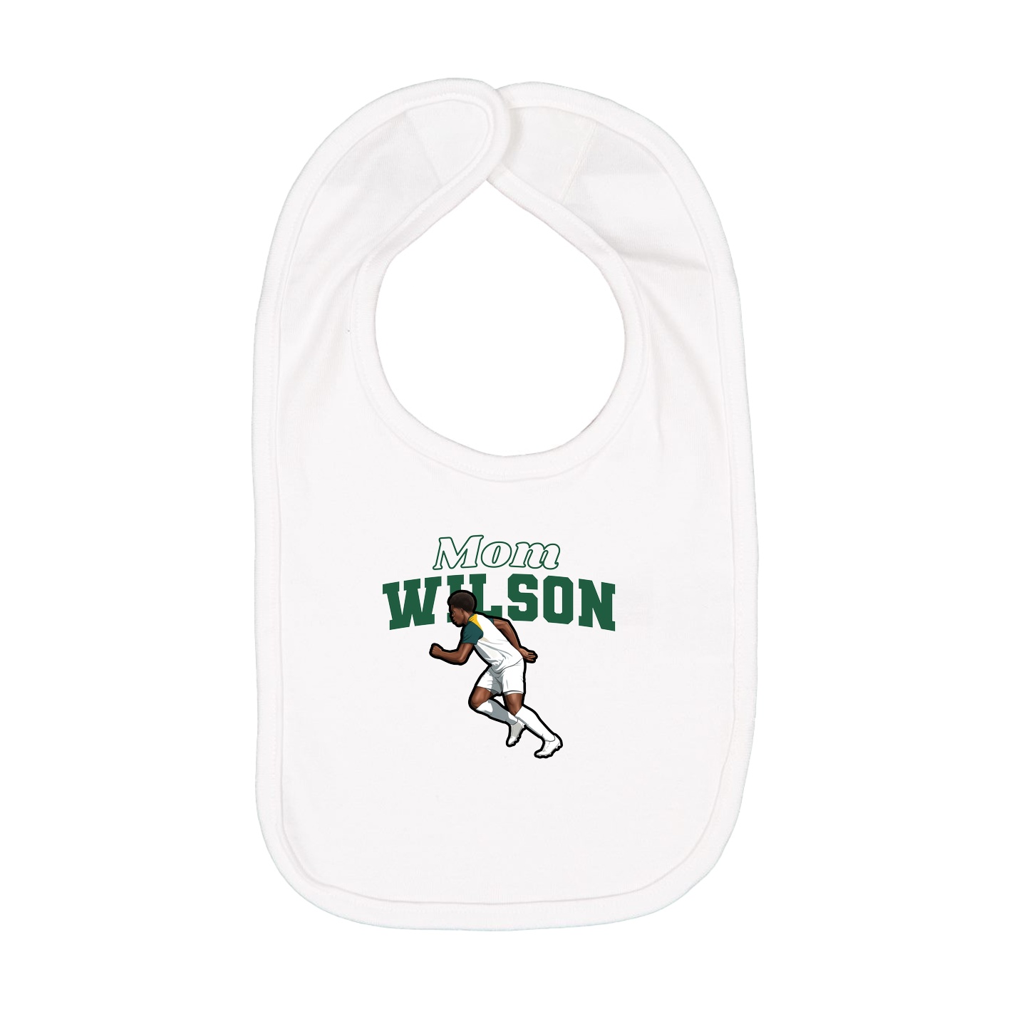 Infant Bib — Mothers Day Block in White