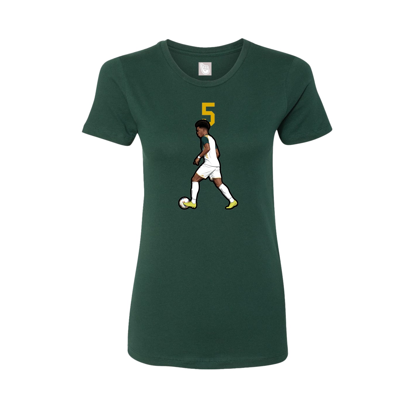 Fitted Women's Tee — Number Top in Green
