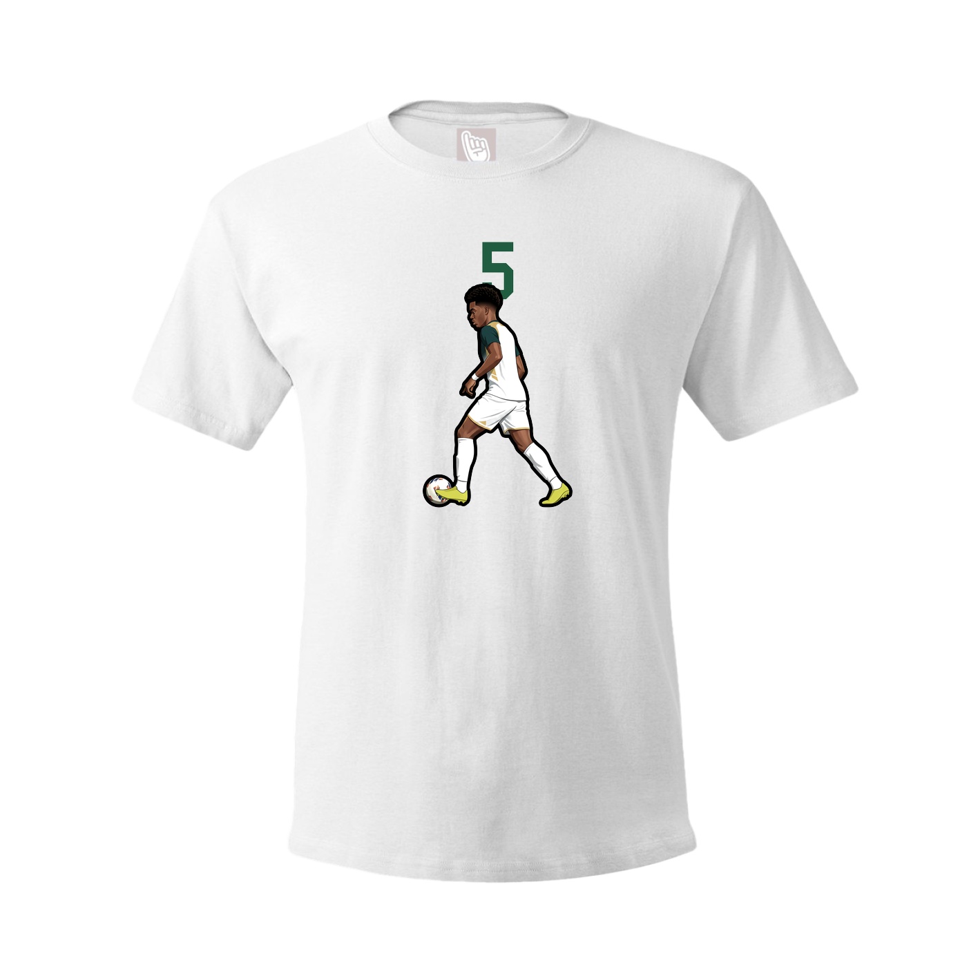 Youth Tee — Number Top in White