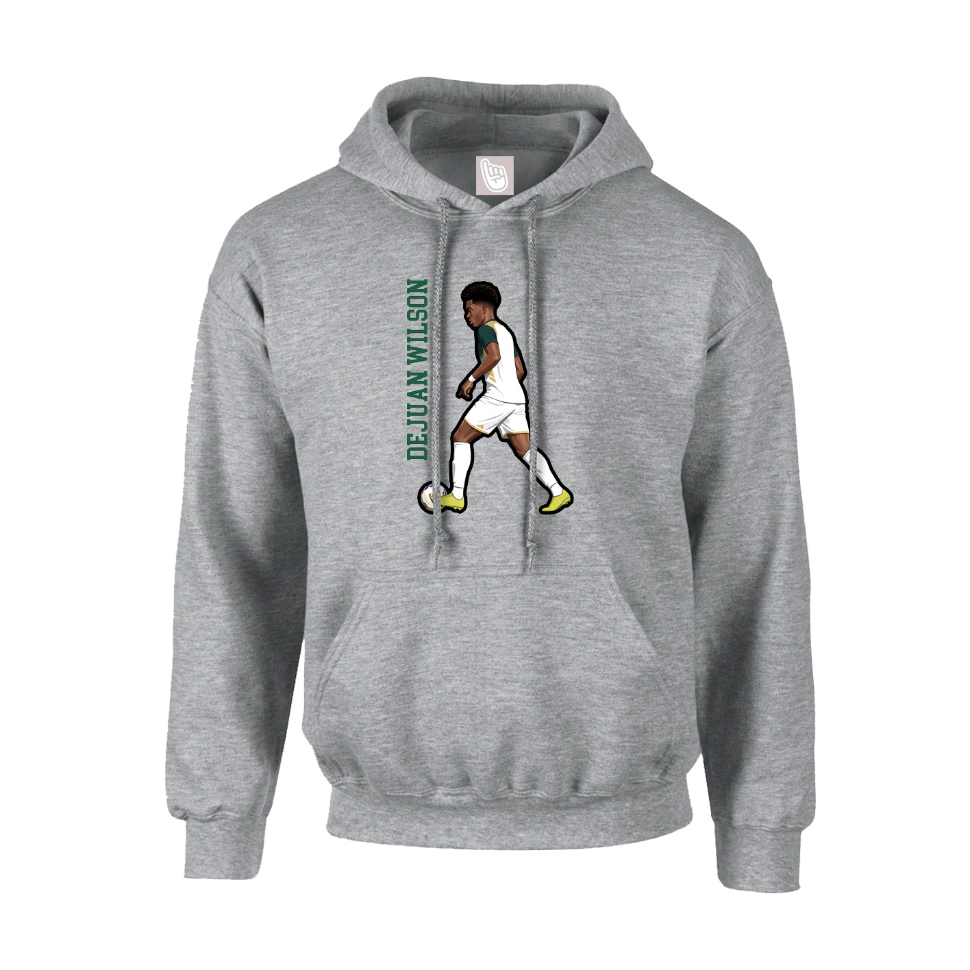 Hoodie — Name Vertical in Grey