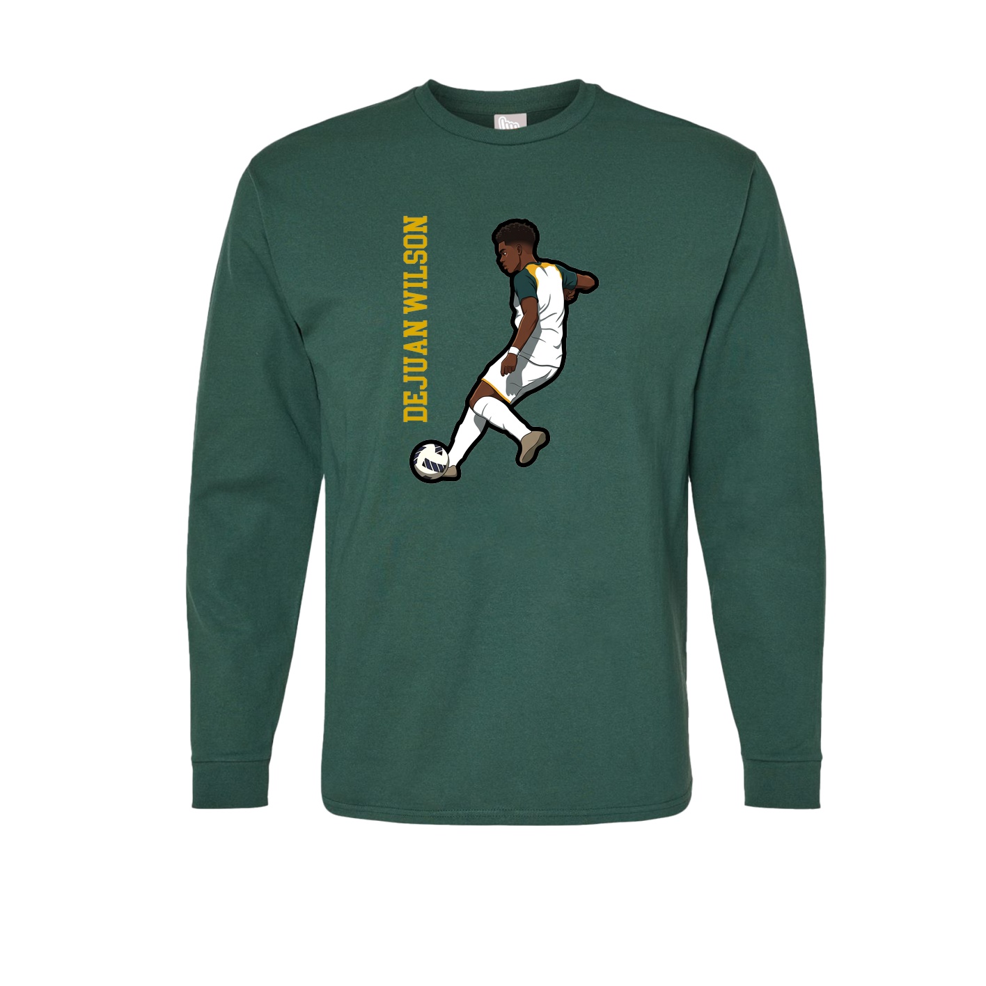 Long Sleeve Tee — Name Vertical in Green