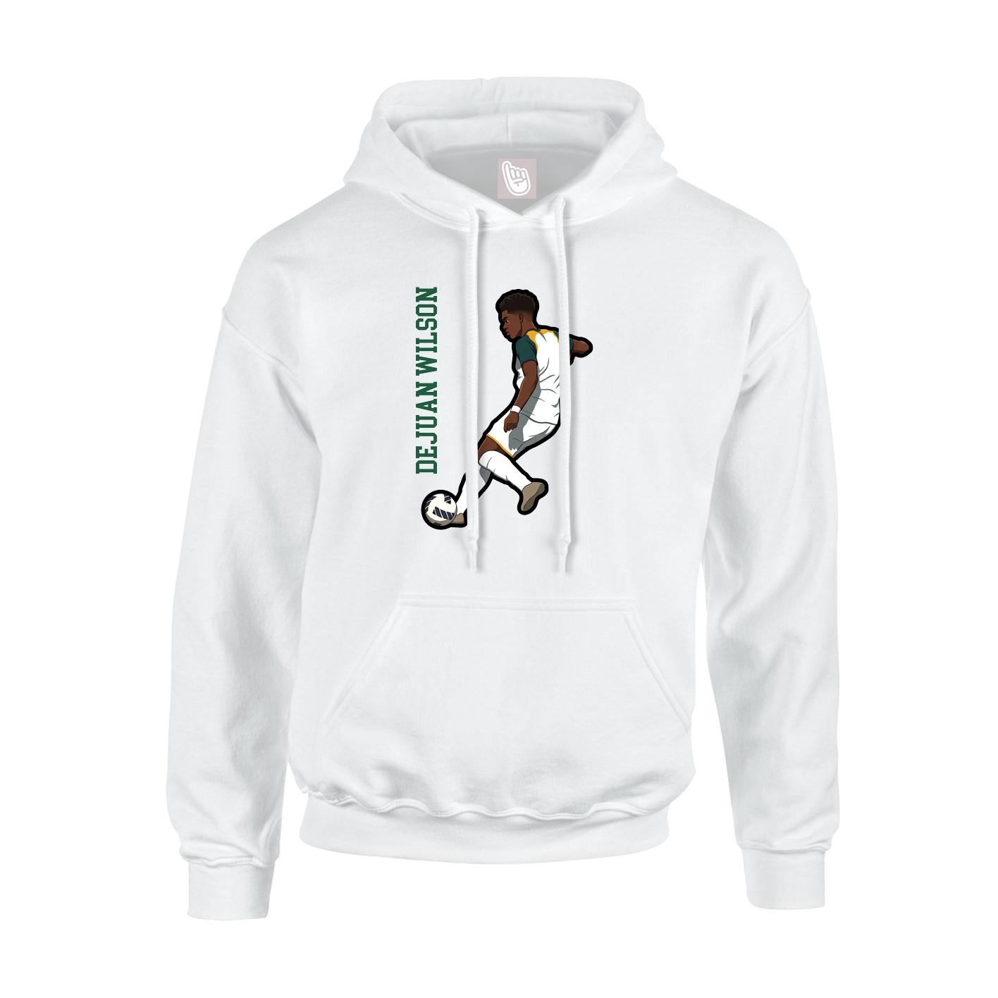 Youth Hoodie — Name Vertical in White