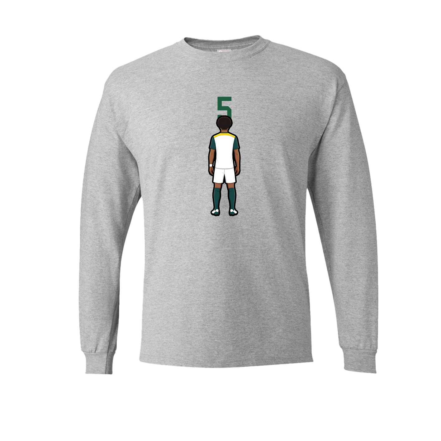 Long Sleeve Tee — Number Top in Grey