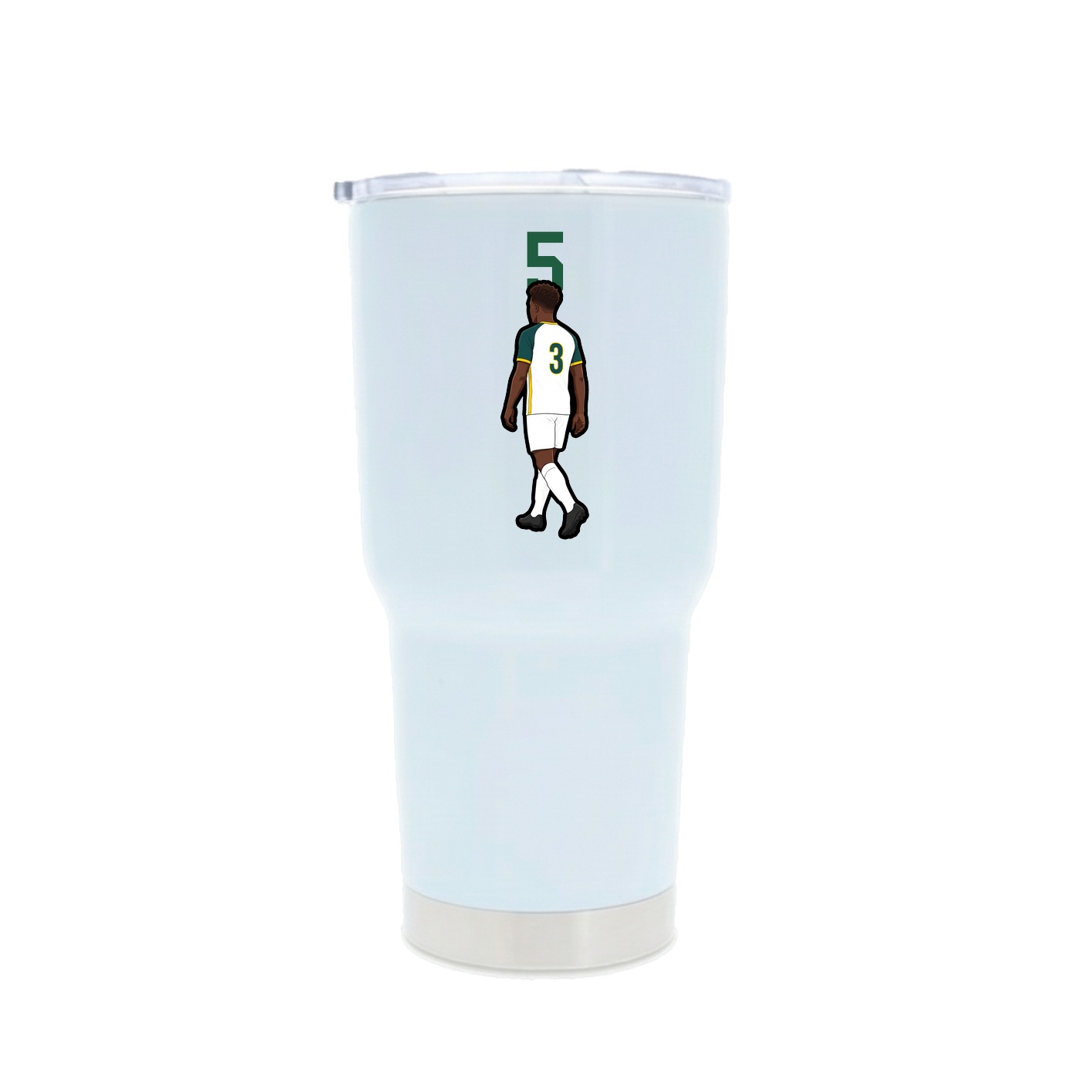 30oz Stainless Steel Tumbler — Number Top in White