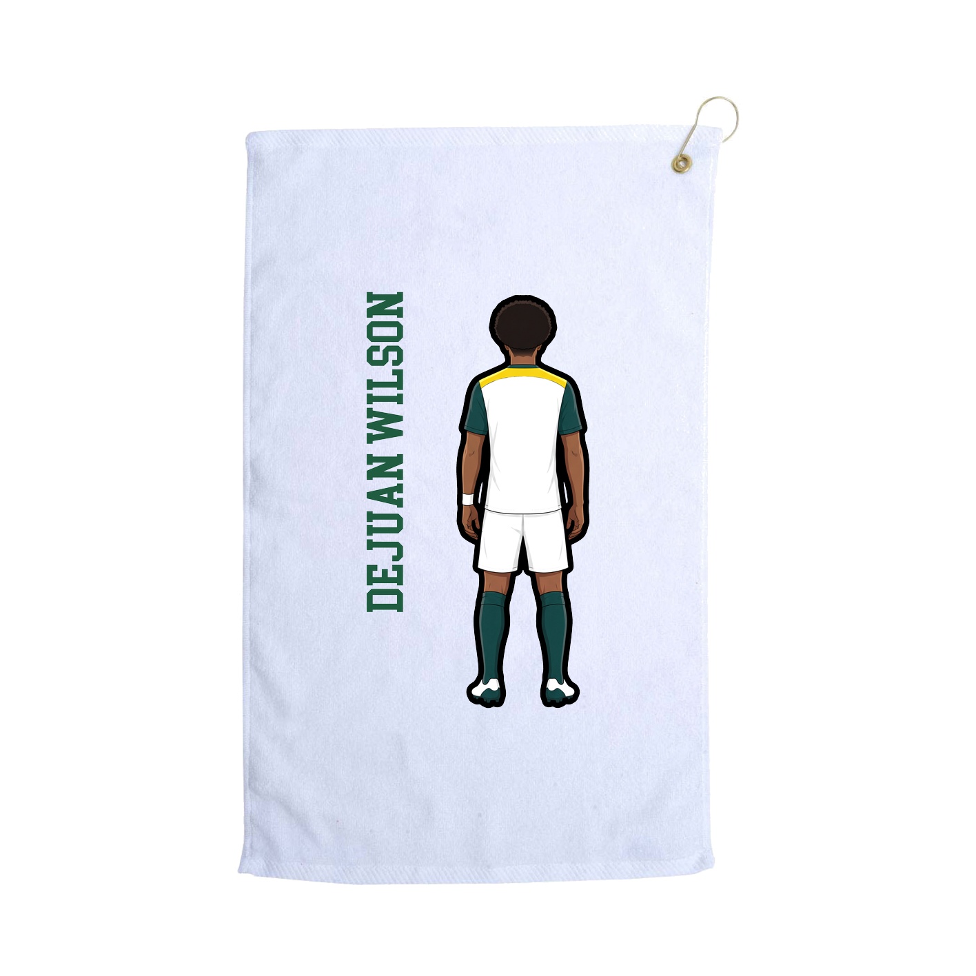 Golf Towel — Name Vertical in White