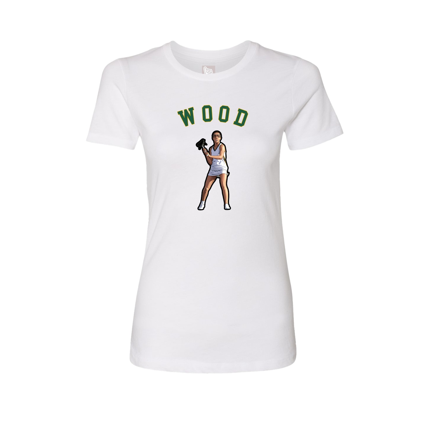 Fitted Women's Tee — Shirsey Arch in White