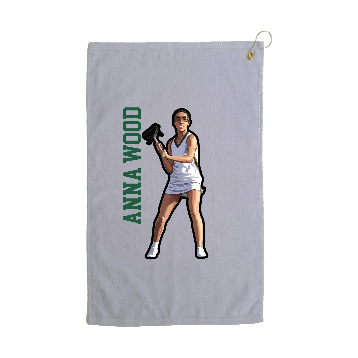 Golf Towel — Name Vertical in Grey
