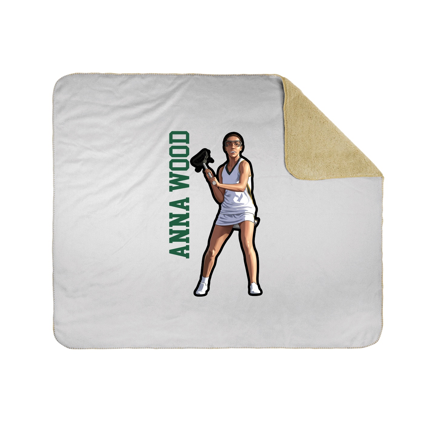Throw Blanket — Name Vertical in White