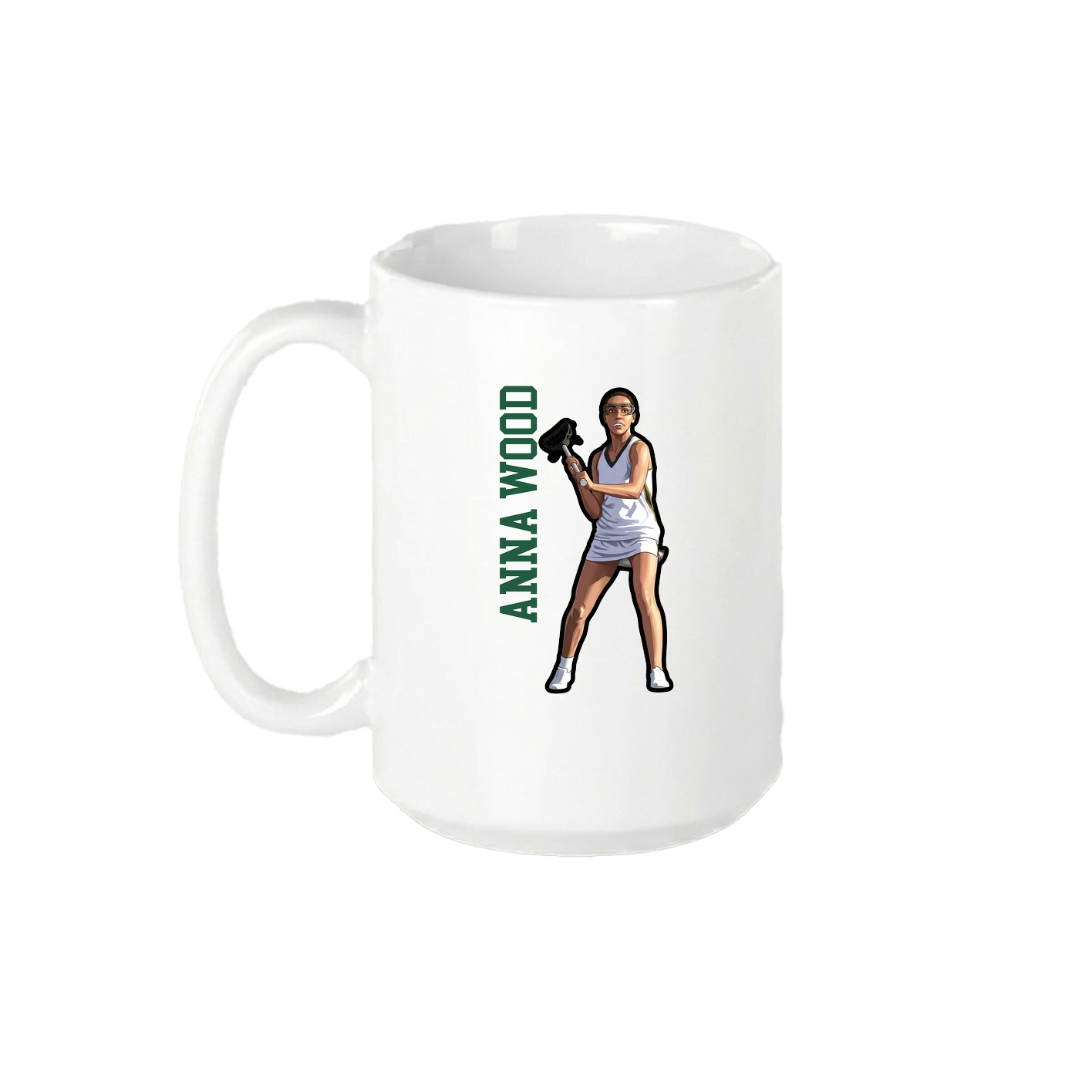 15oz Coffee Mug — Name Vertical in White