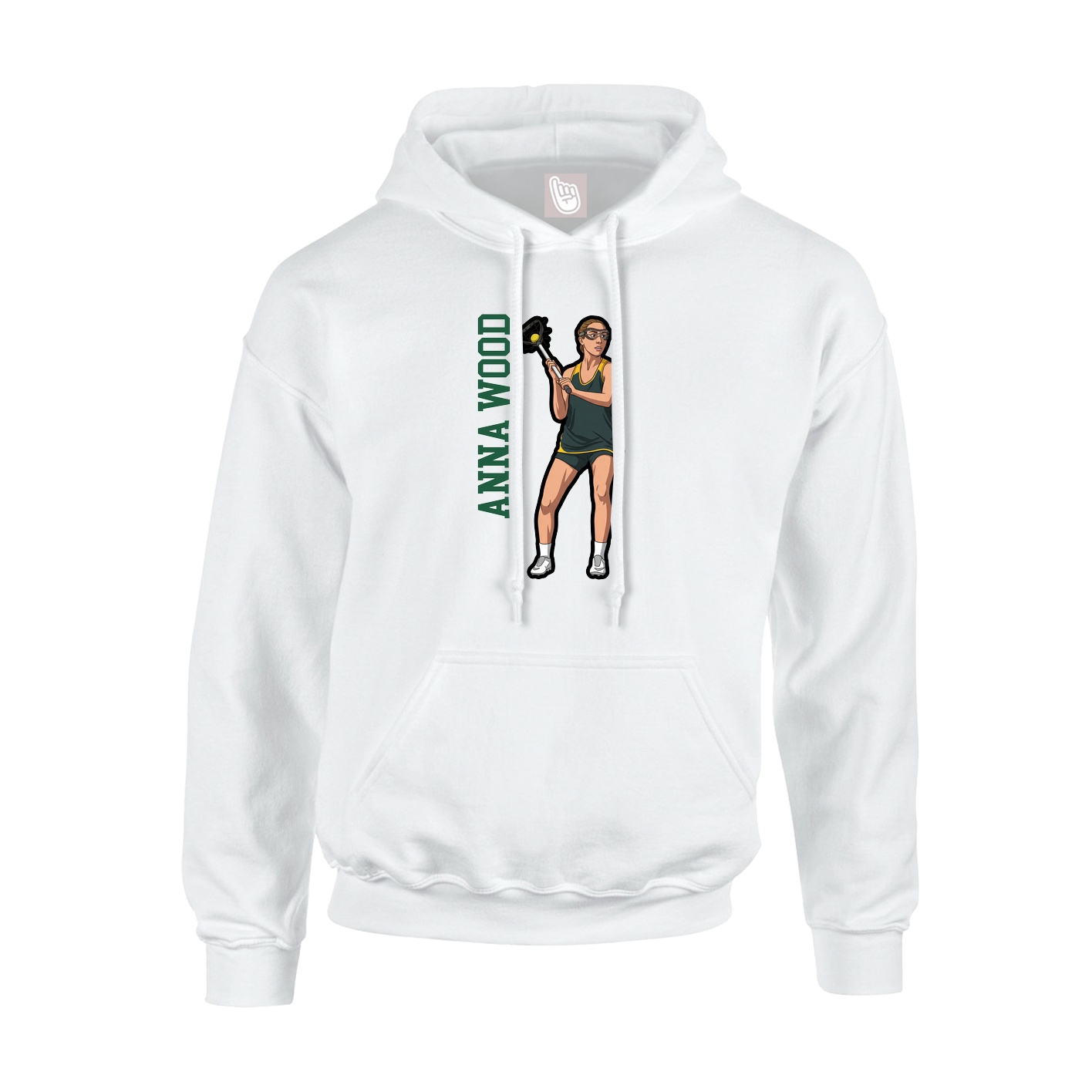 Hoodie — Name Vertical in White