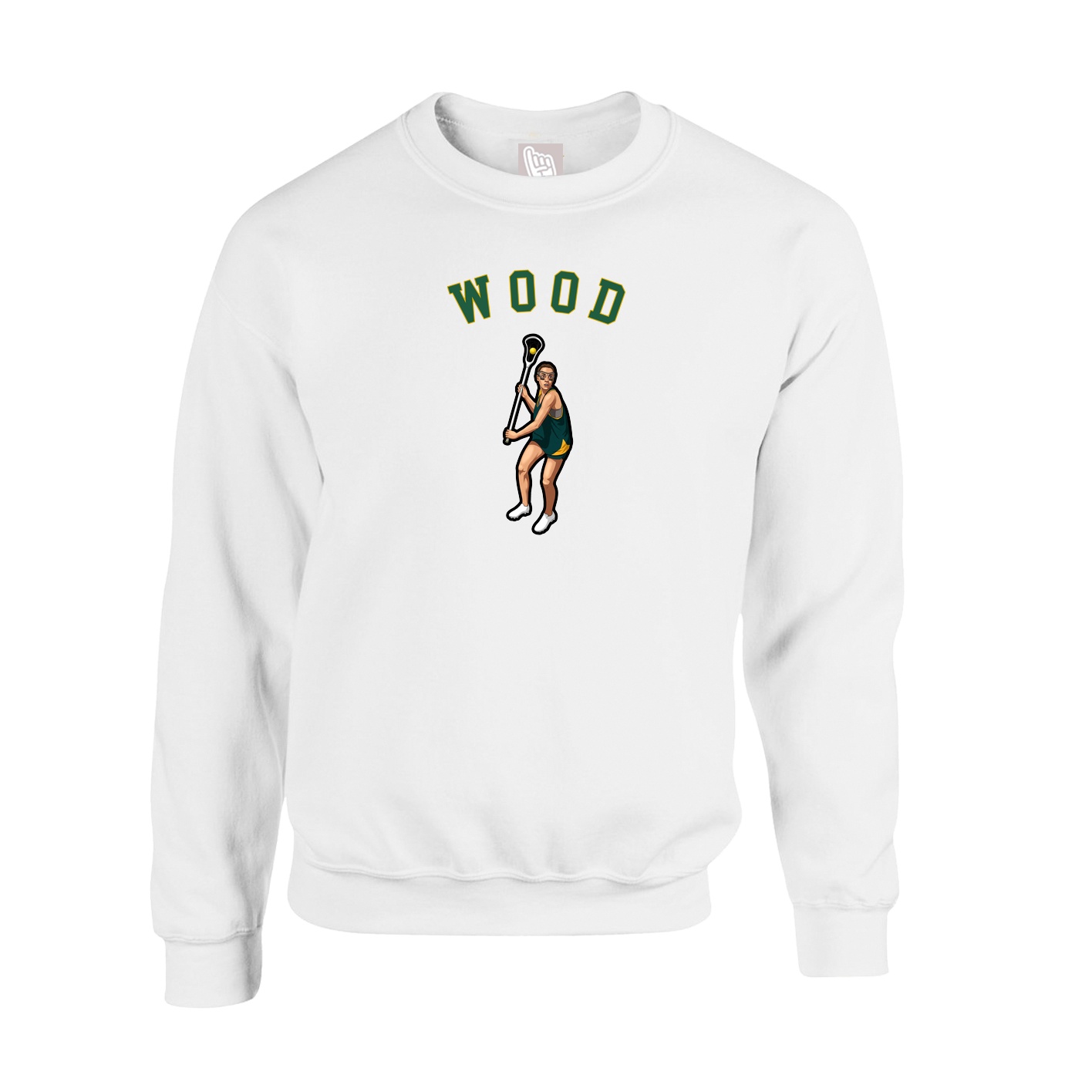 Fleece Crew — Shirsey Arch in White