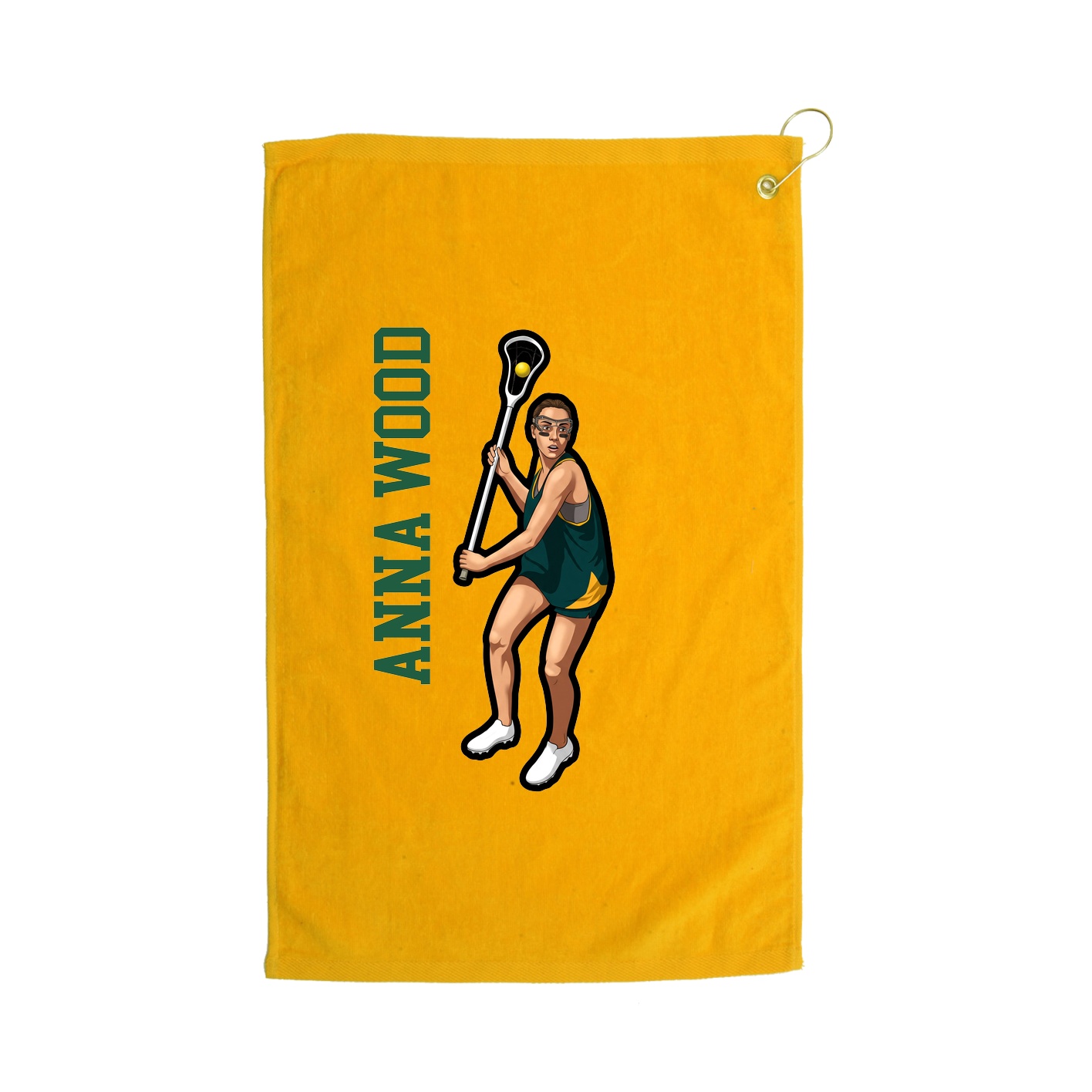 Golf Towel — Name Vertical in Gold