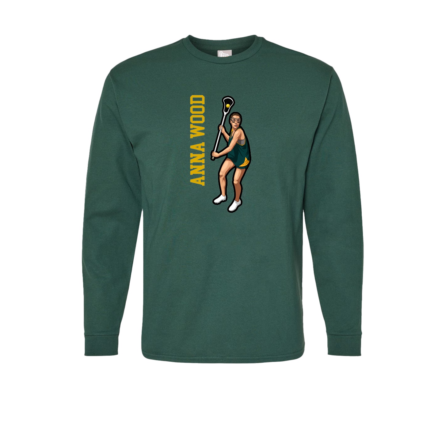 Long Sleeve Tee — Name Vertical in Green