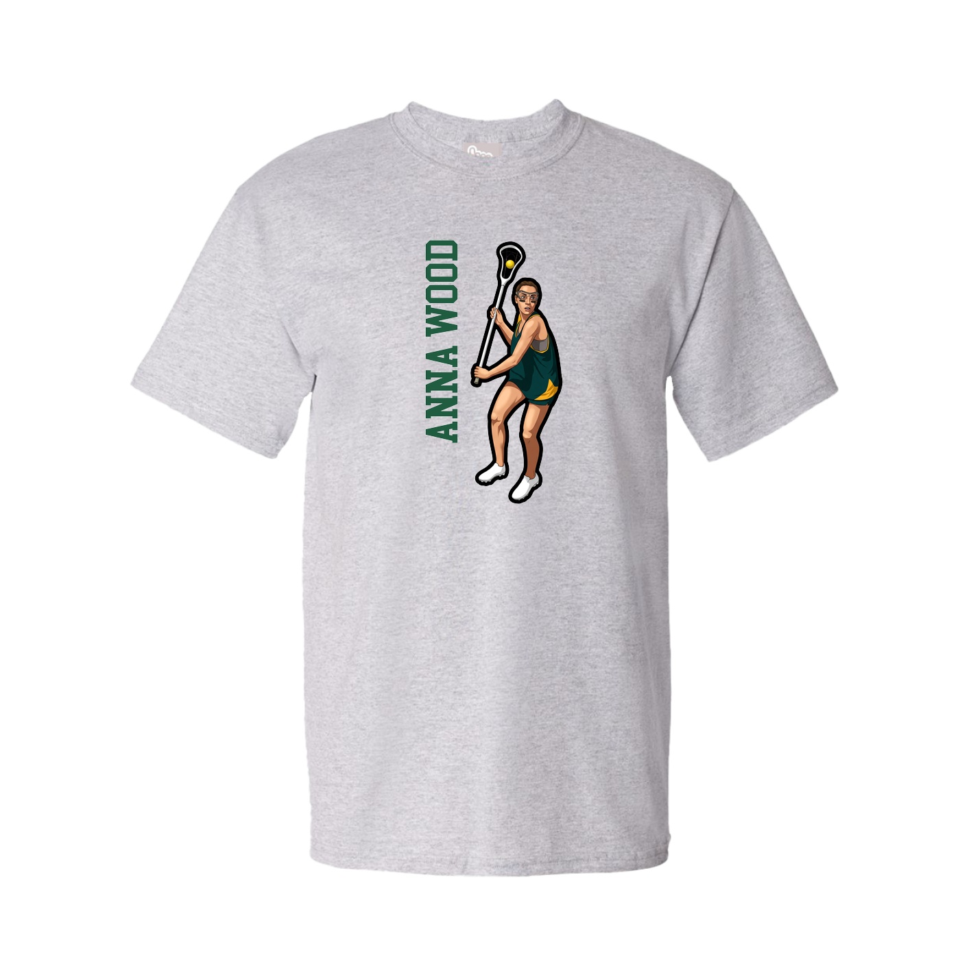 Youth Tee — Name Vertical in Grey