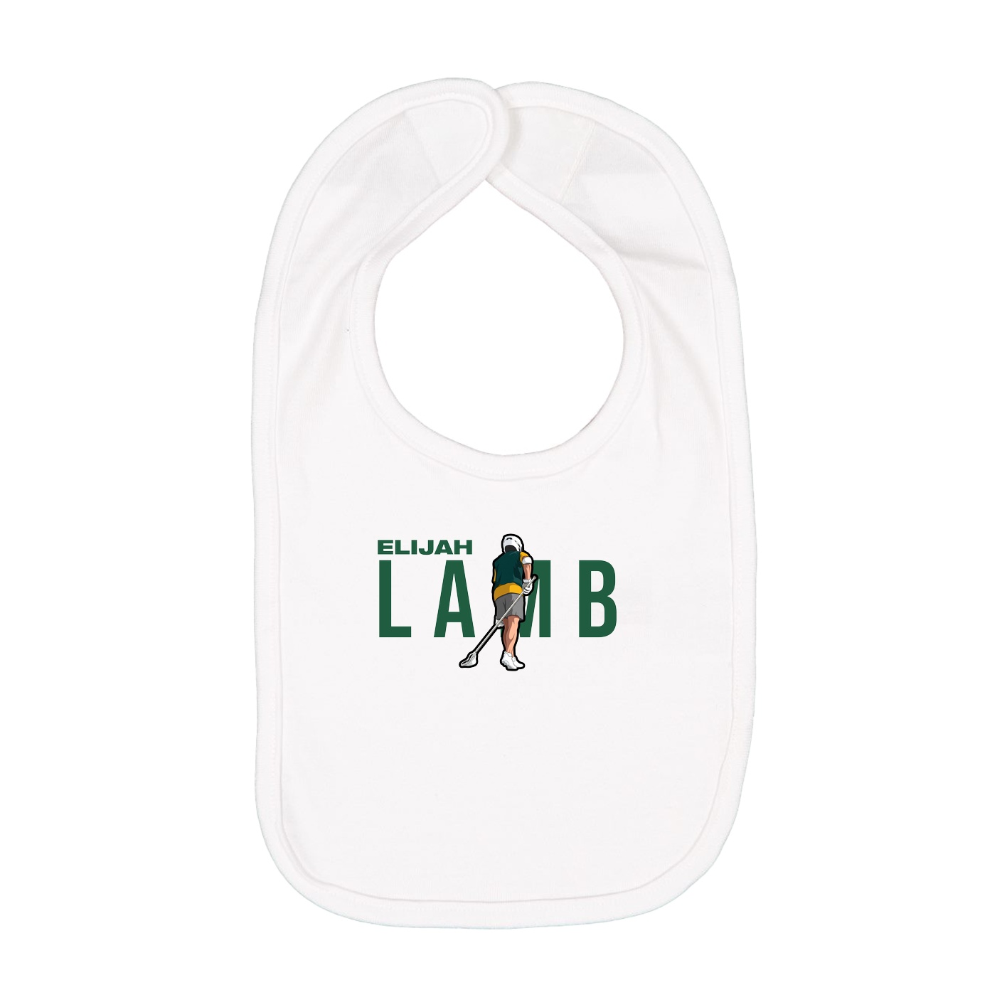 Infant Bib — Player Name in White