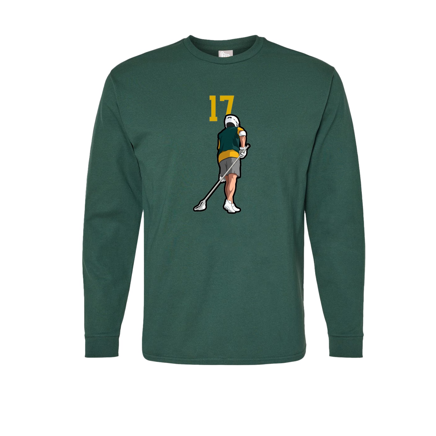 Long Sleeve Tee — Number Top in Green