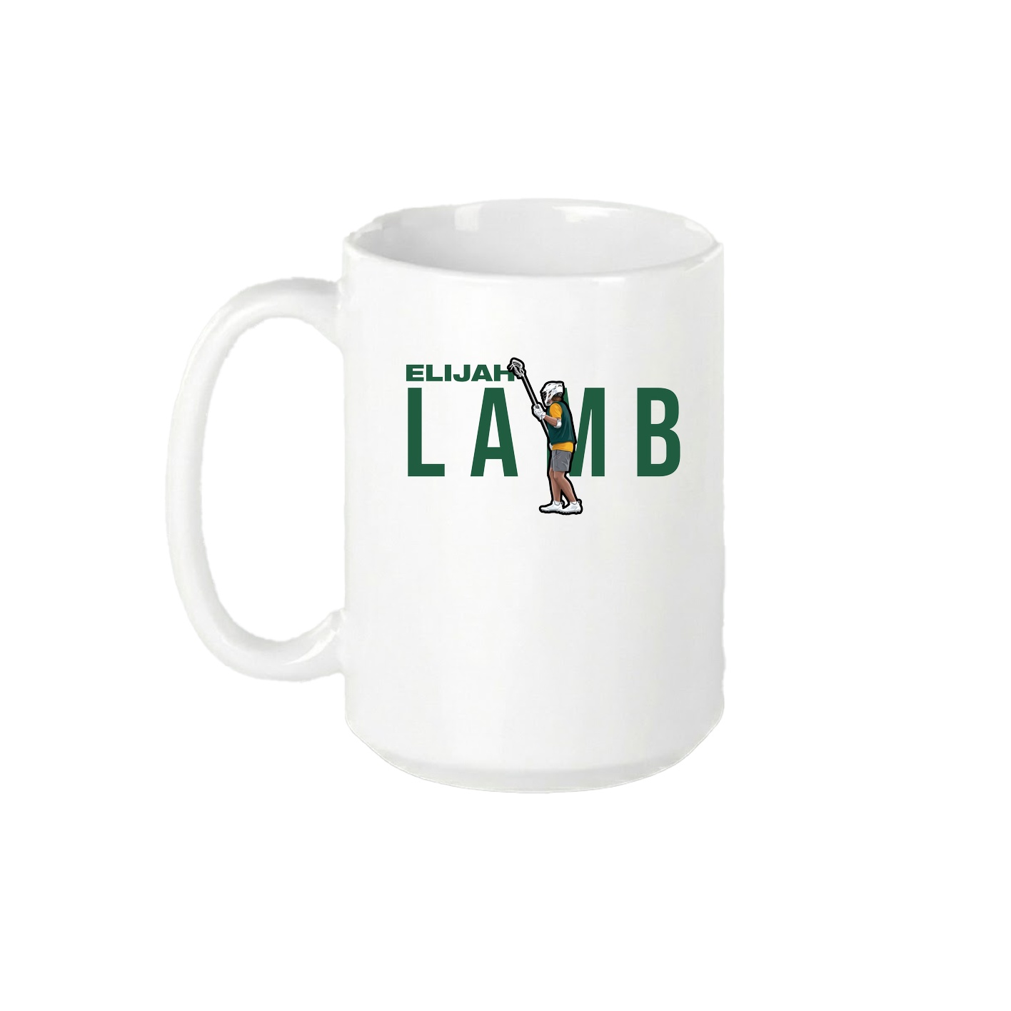 15oz Coffee Mug — Player Name in White