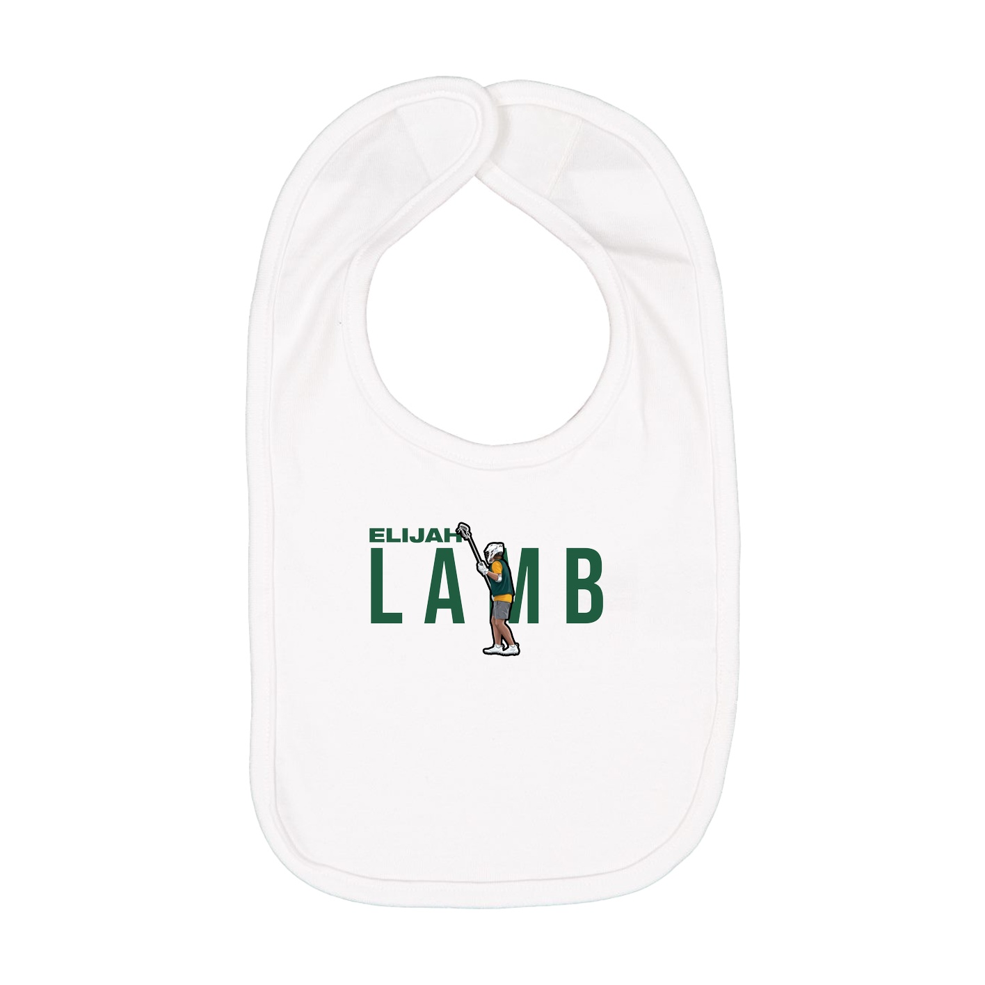 Infant Bib — Player Name in White