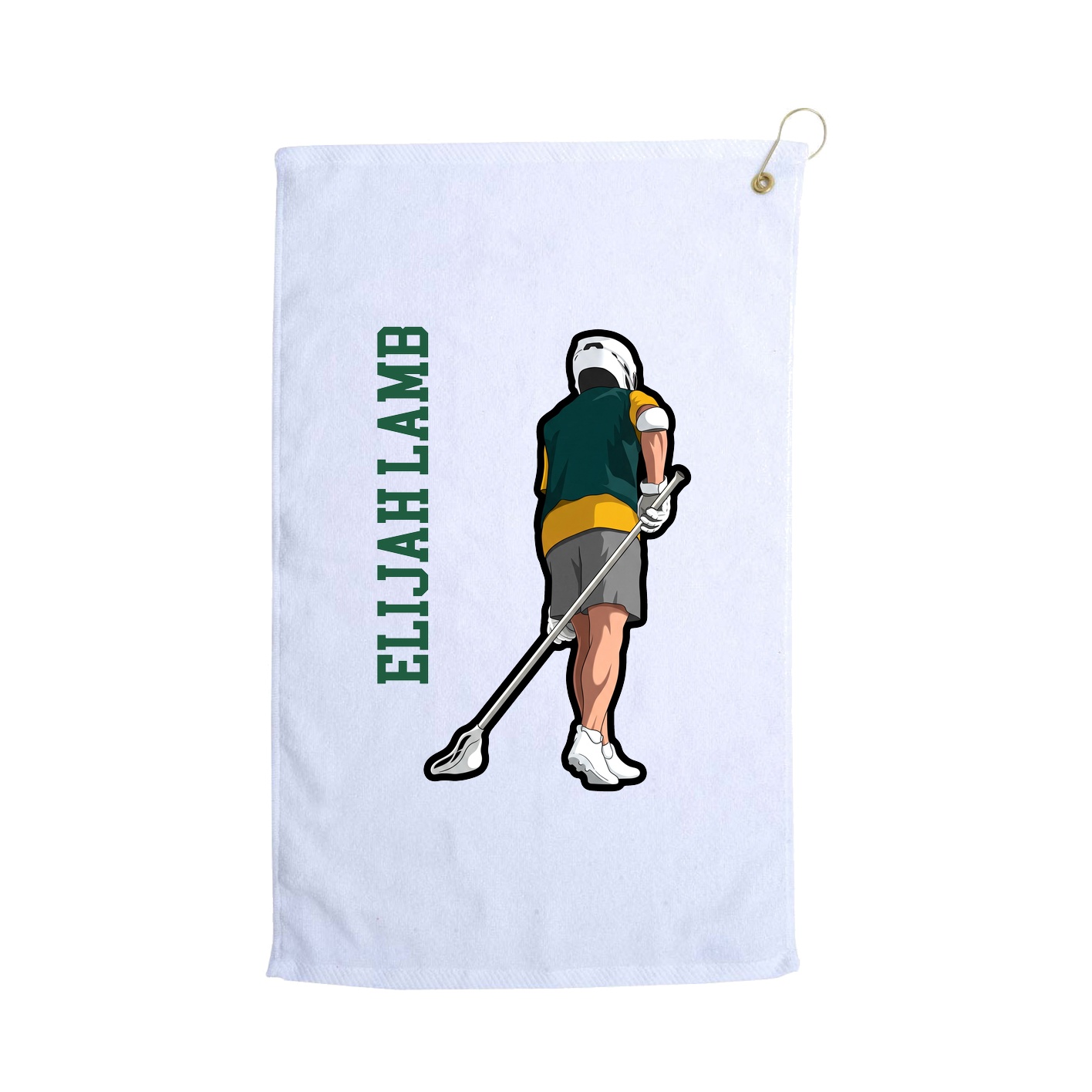 Golf Towel — Name Vertical in White