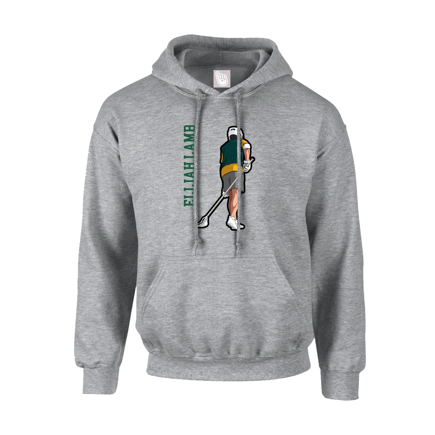 Youth Hoodie — Name Vertical in Grey