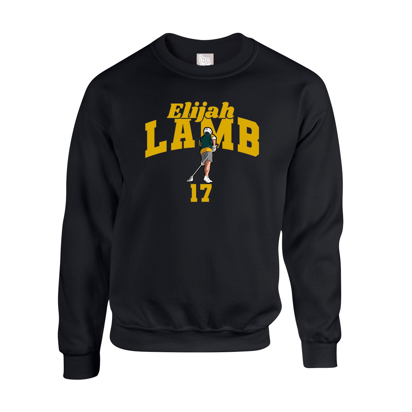 Fleece Crew — Signature Arch in Black