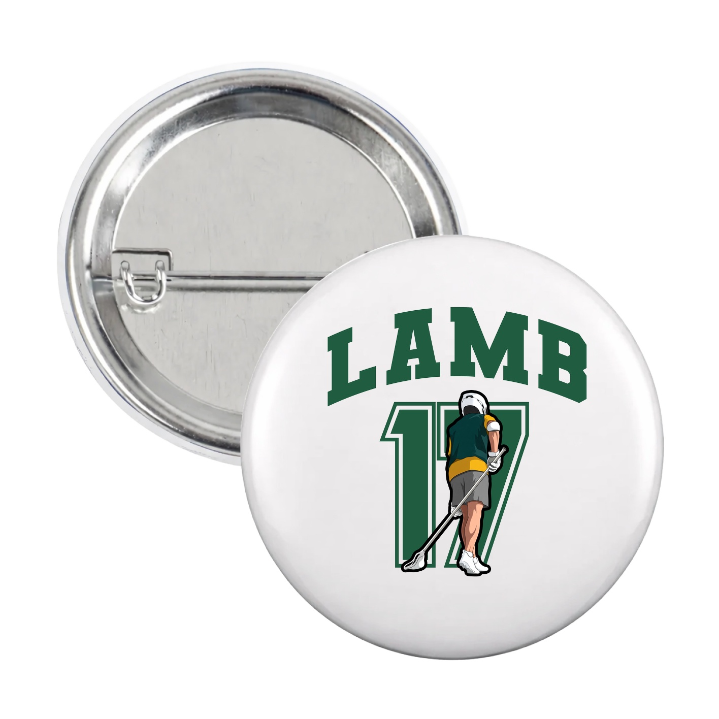 Game Day Button — Number in White