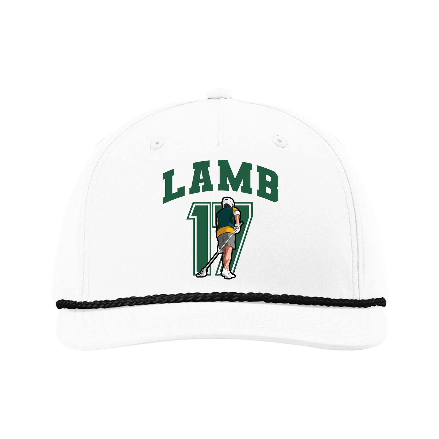 Five-Panel Classic Rope Cap — Number in White