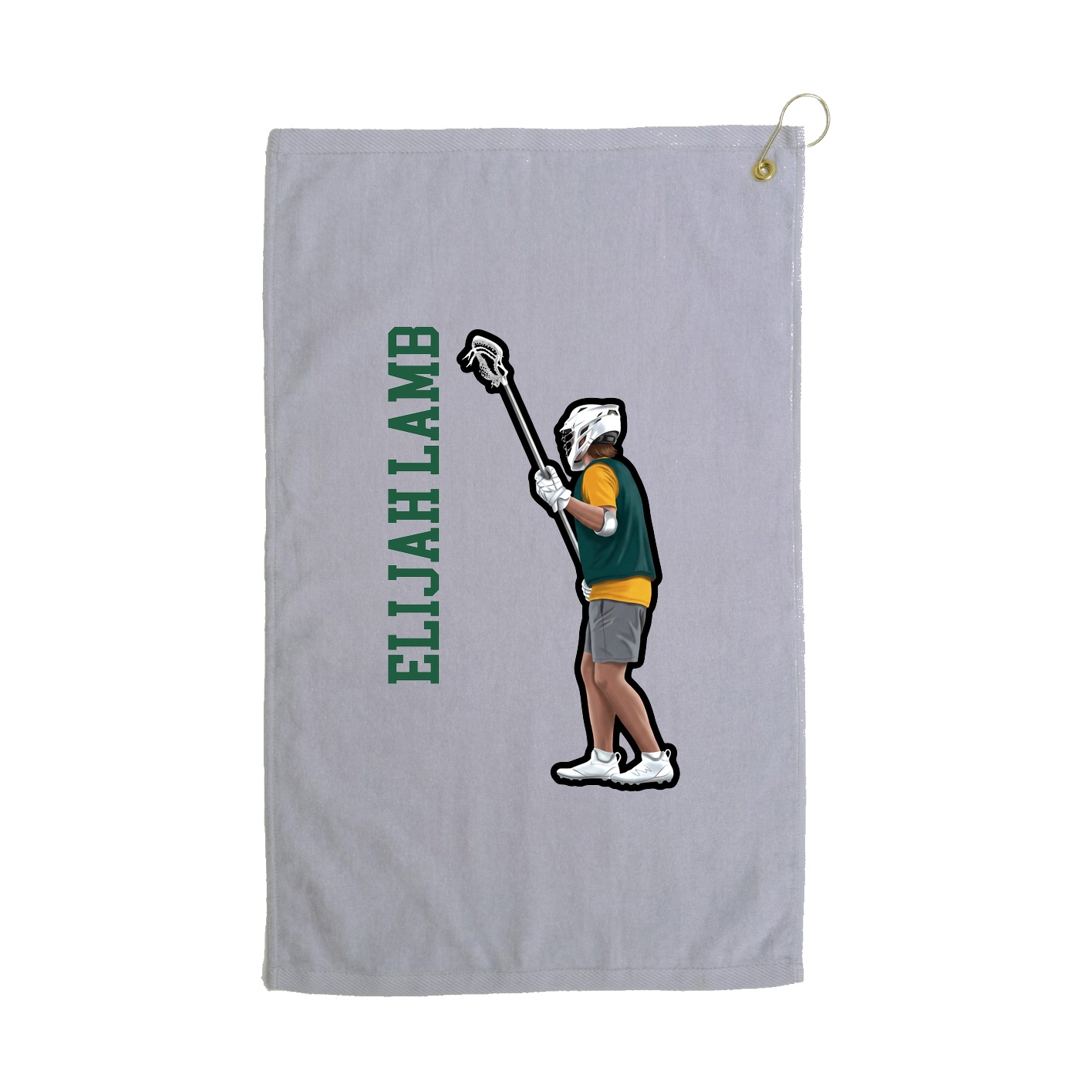 Golf Towel — Name Vertical in Grey