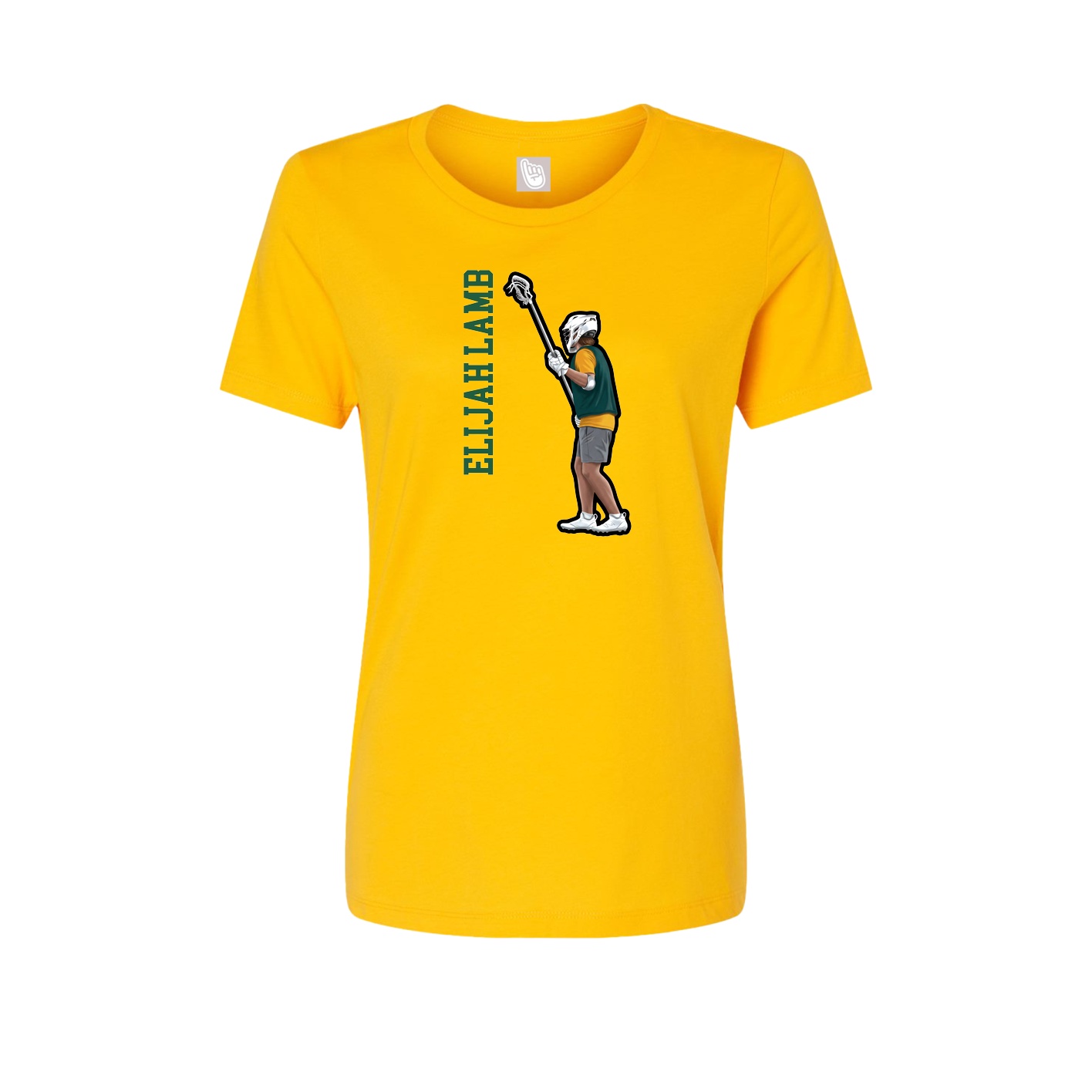 Fitted Women's Tee — Name Vertical in Gold
