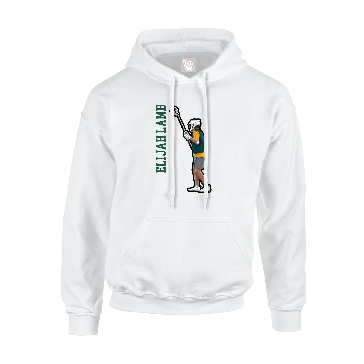 Hoodie — Name Vertical in White
