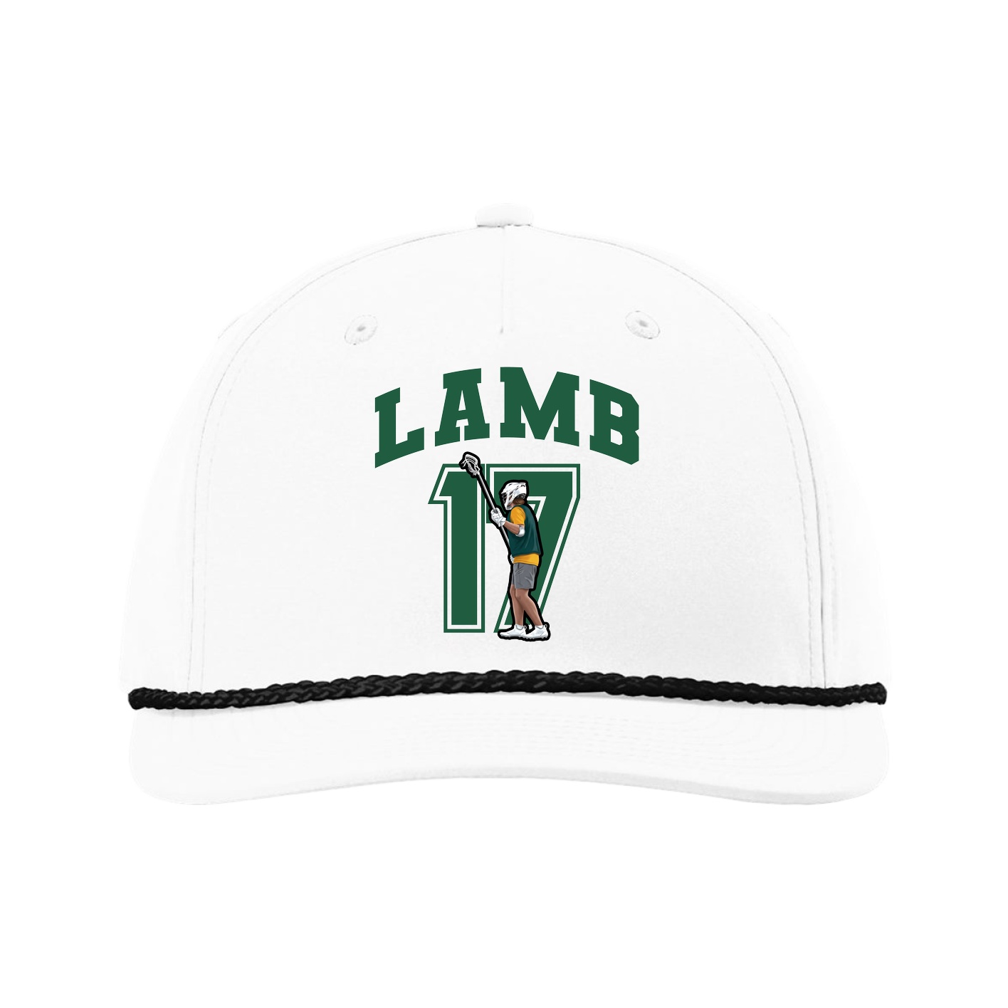 Five-Panel Classic Rope Cap — Number in White