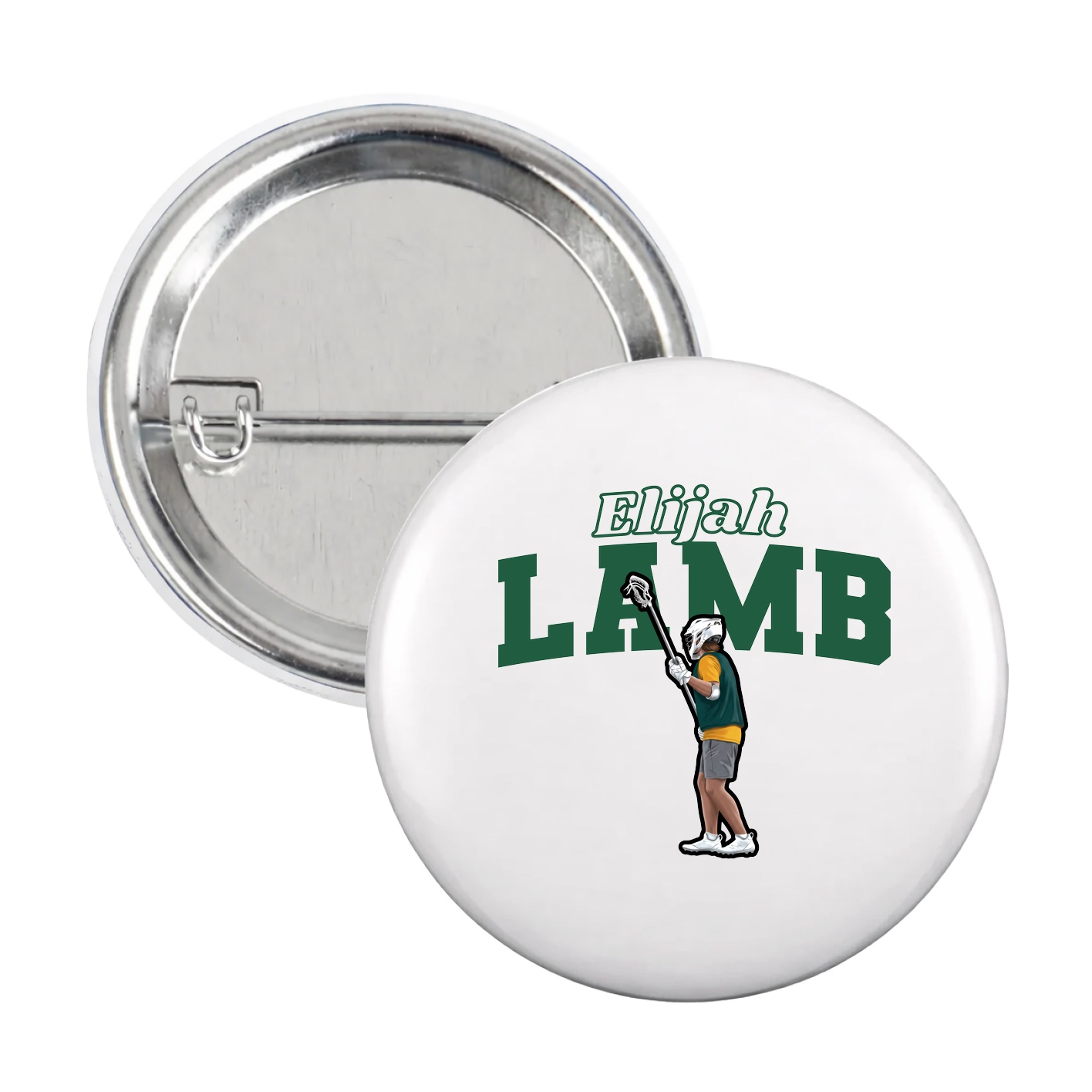 Game Day Button — Name Arch in White