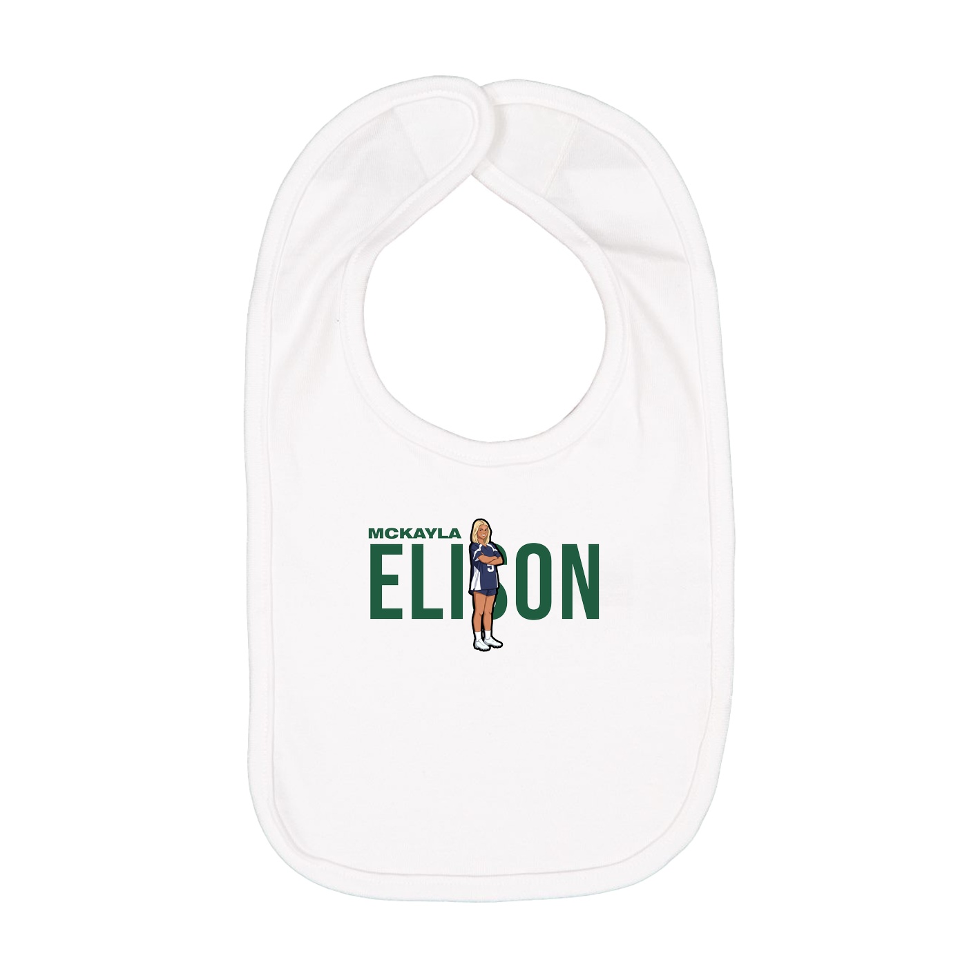 Infant Bib — Player Name in White