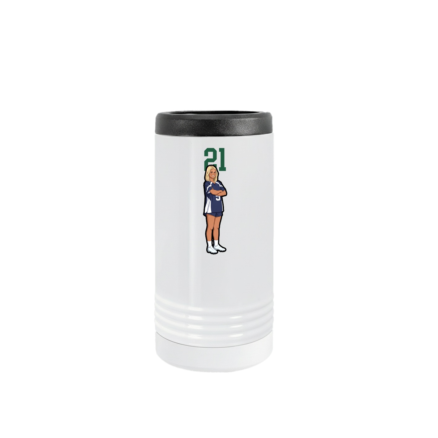 Slim Beverage Holder — Number Top in White