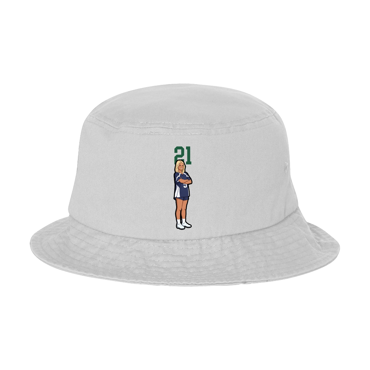 Bucket Cap — Number Top in White