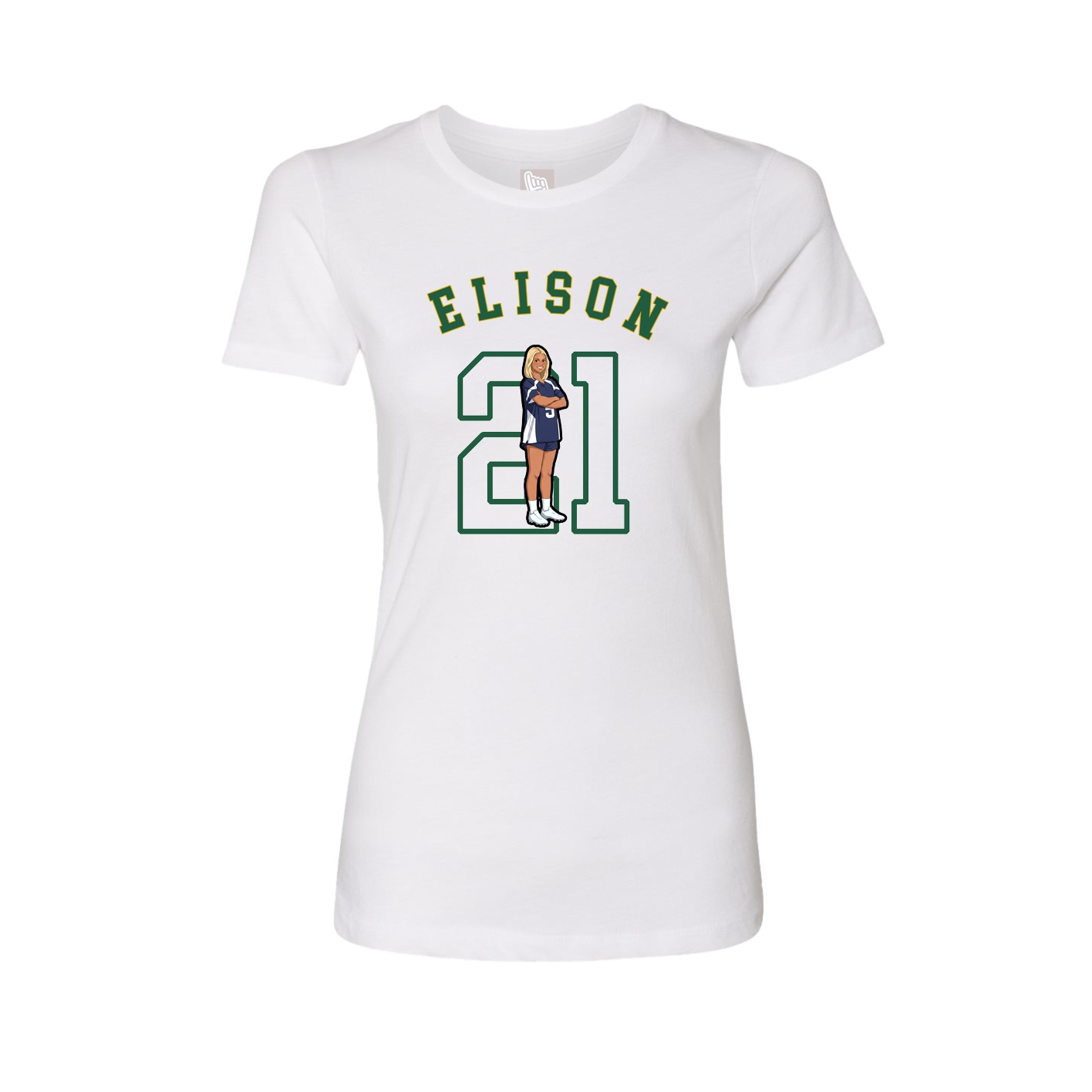 Fitted Women's Tee — Shirsey Arch in White
