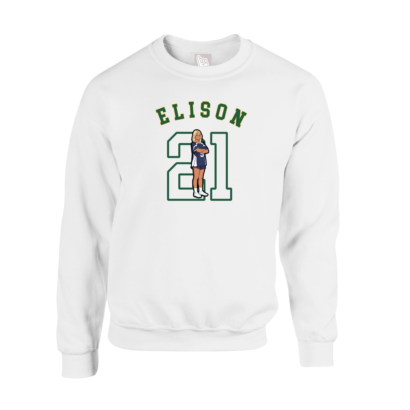 Fleece Crew — Shirsey Arch in White