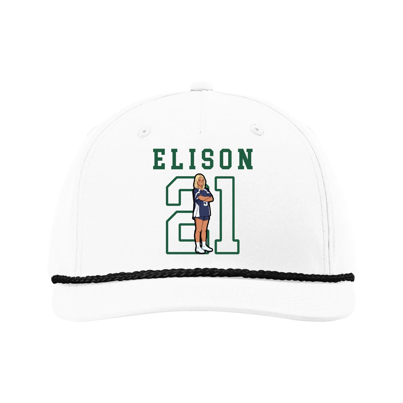 Five-Panel Classic Rope Cap — Shirsey in White