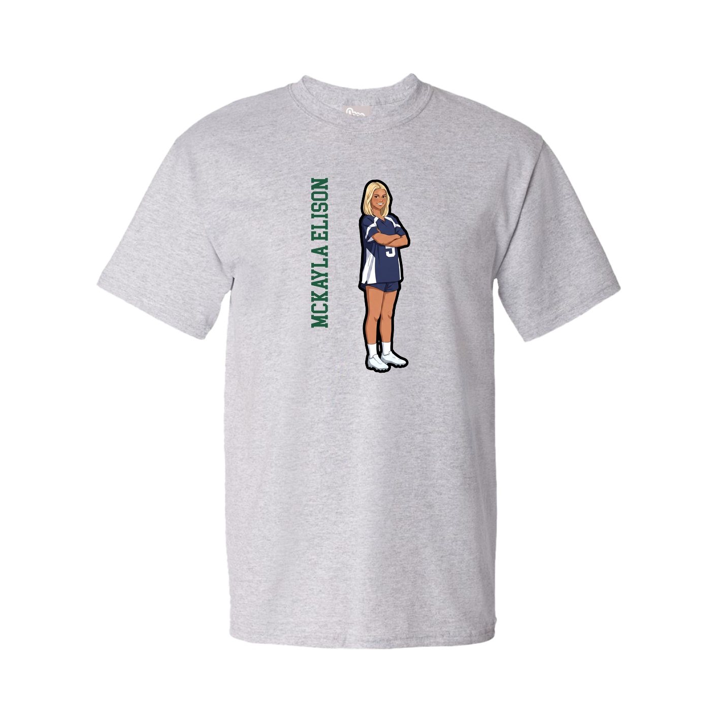 Youth Tee — Name Vertical in Grey