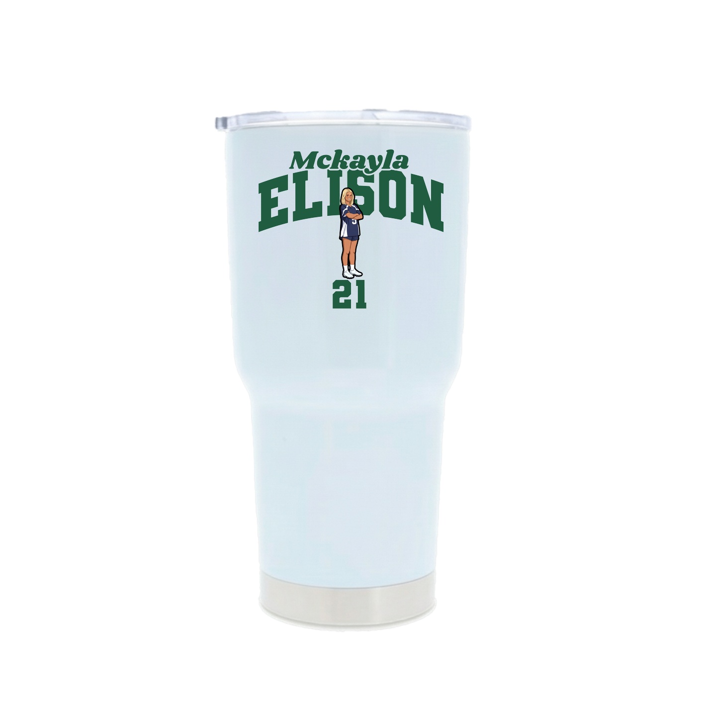 30oz Stainless Steel Tumbler — Signature Arch in White