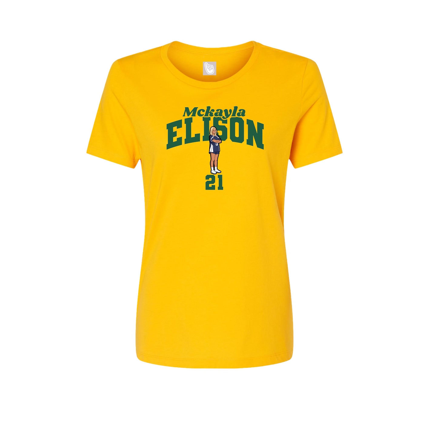 Fitted Women's Tee — Signature Arch in Gold