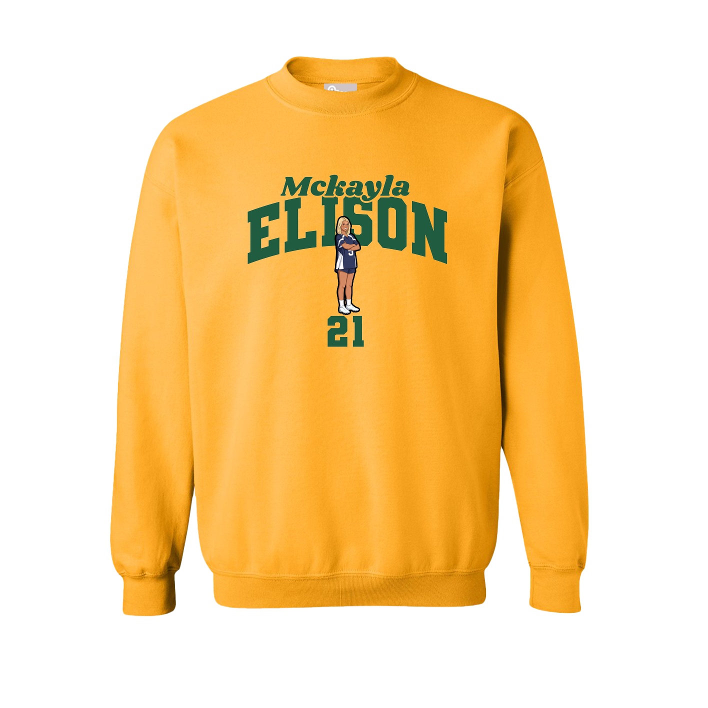 Fleece Crew — Signature Arch in Gold