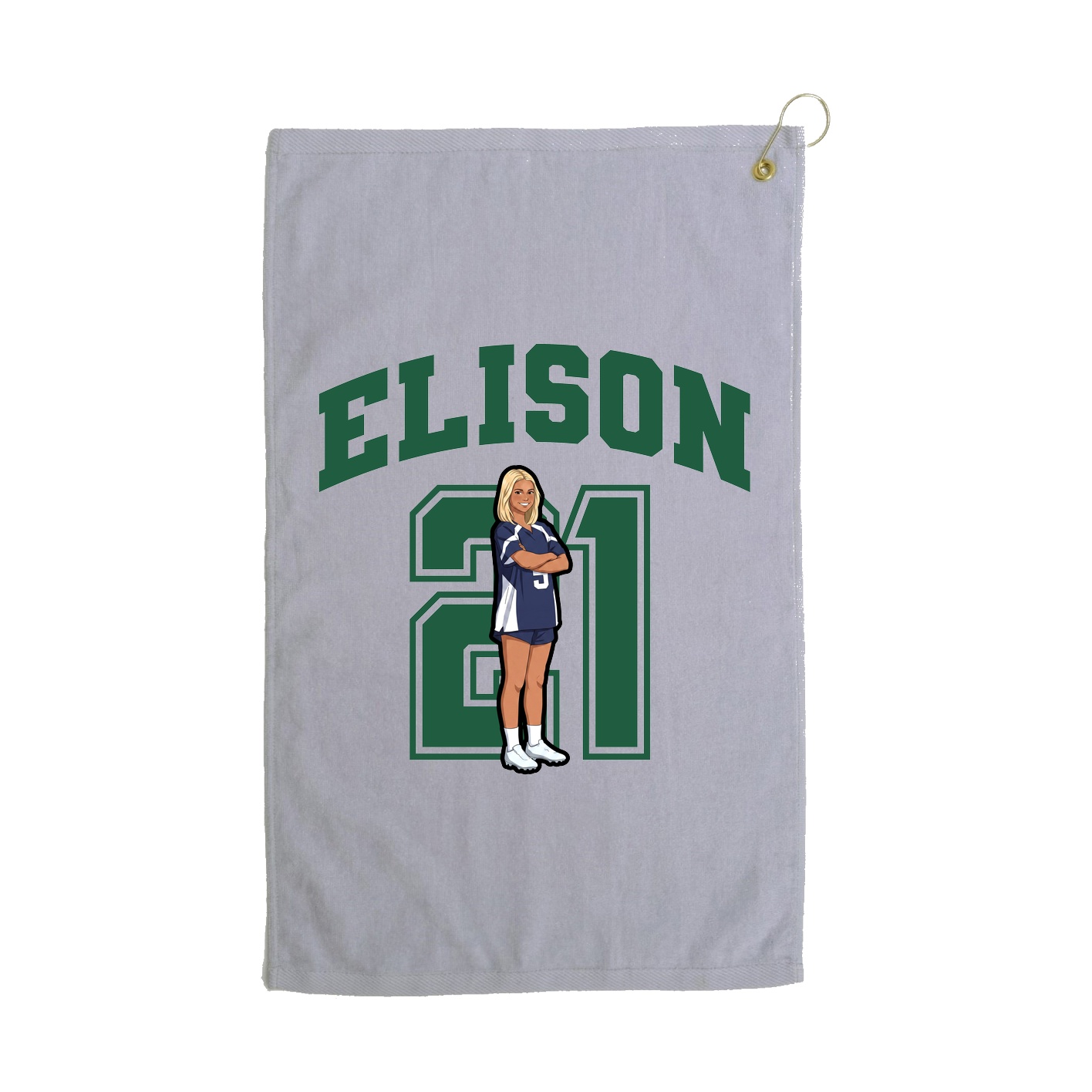 Golf Towel — Number in Grey
