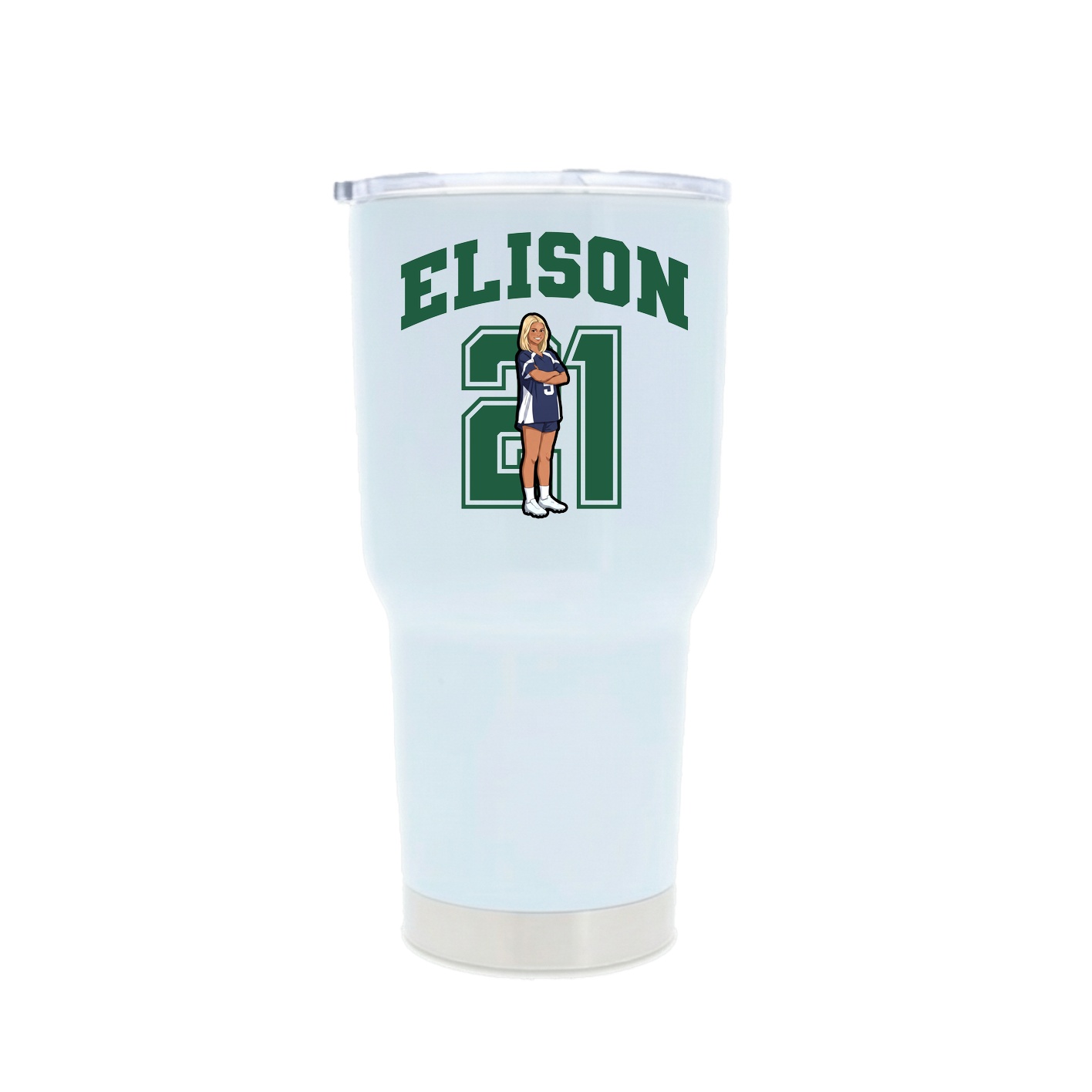 30oz Stainless Steel Tumbler — Number in White