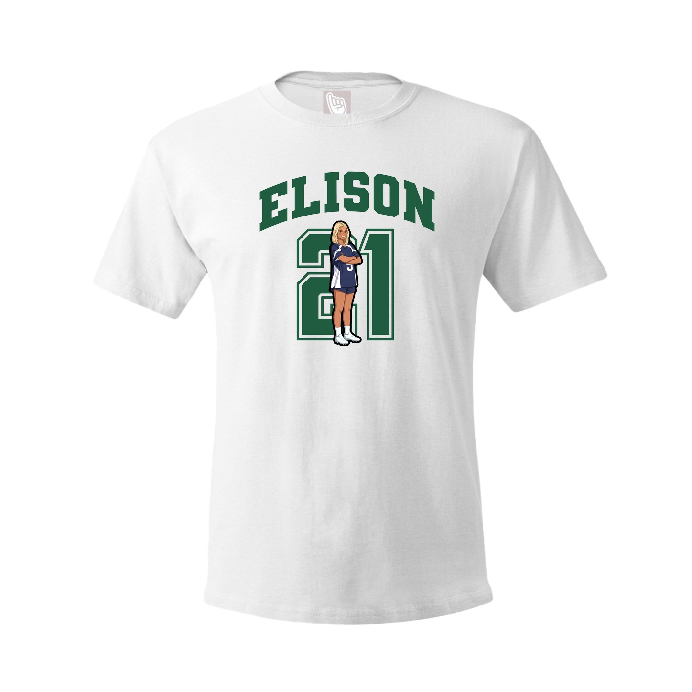 Youth Tee — Number in White