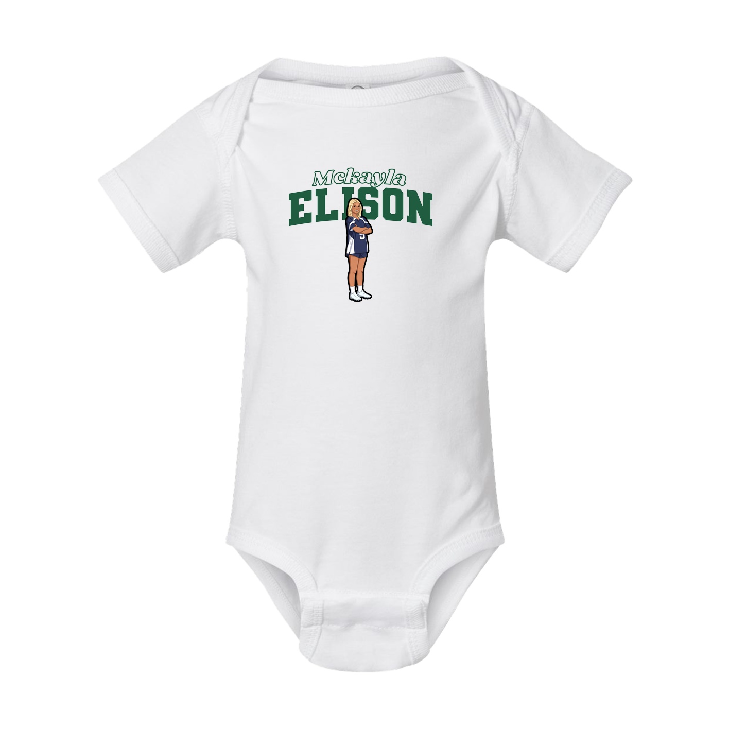 Baby Onesie — Name Arch in White