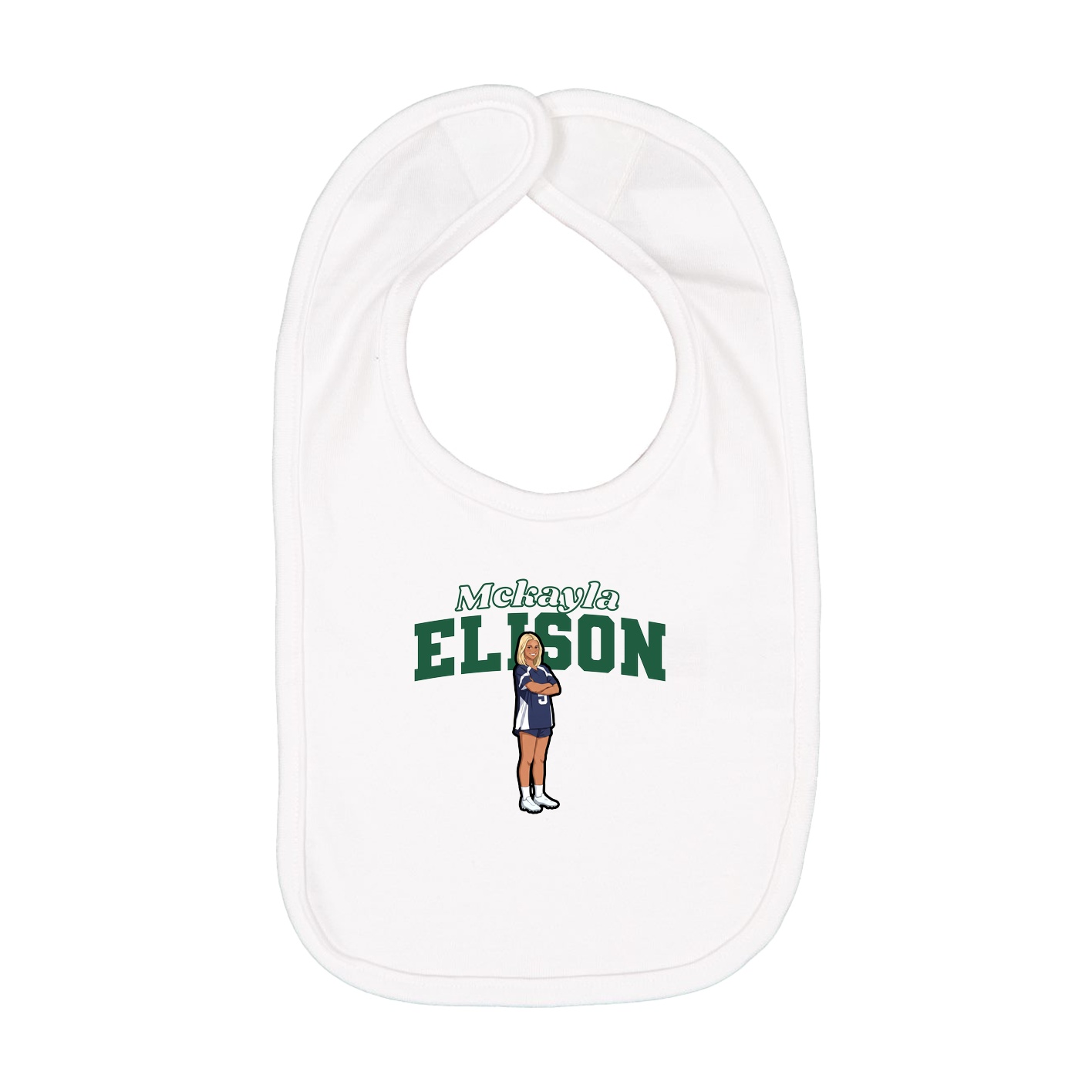 Infant Bib — Name Arch in White