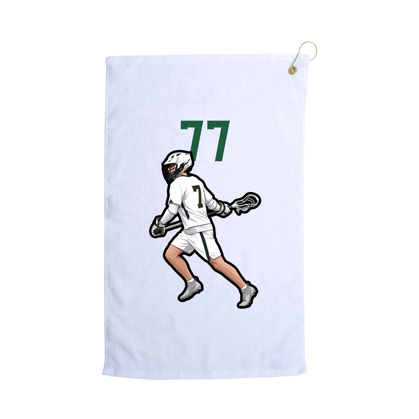 Golf Towel — Number Top in White