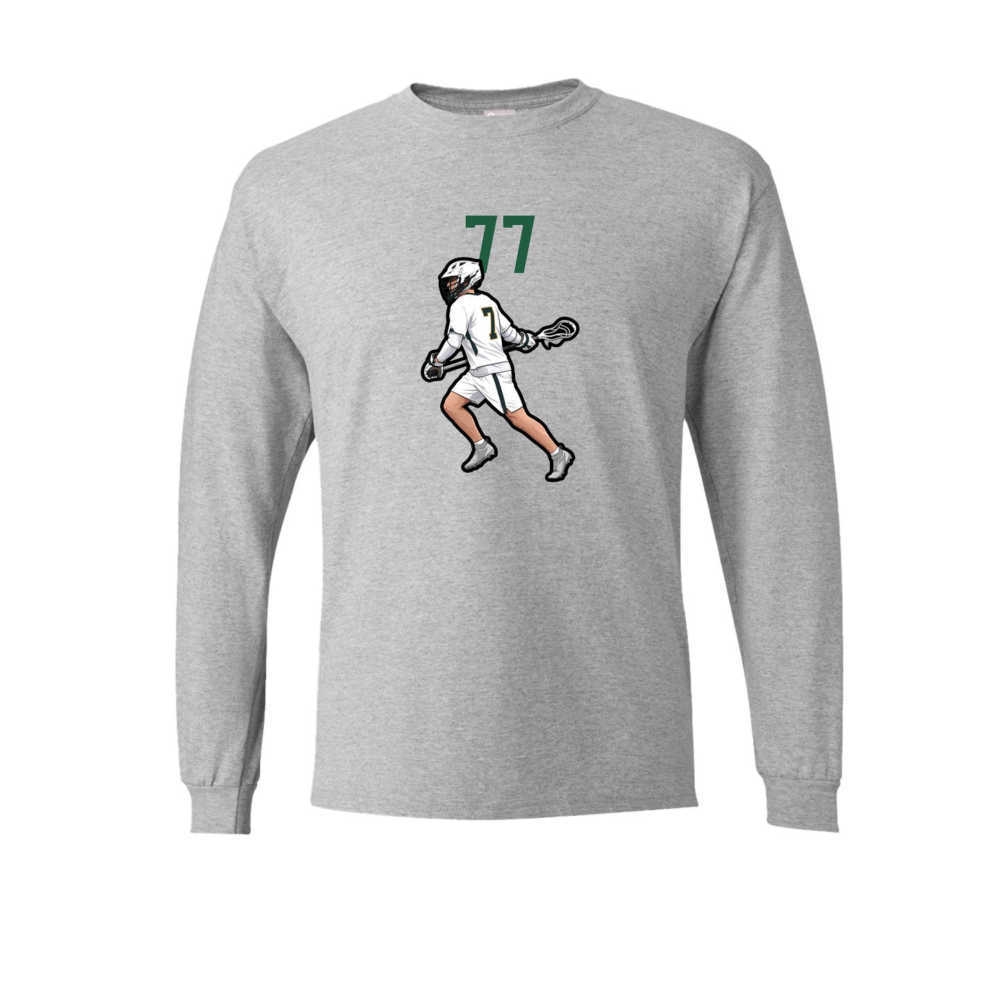 Long Sleeve Tee — Number Top in Grey