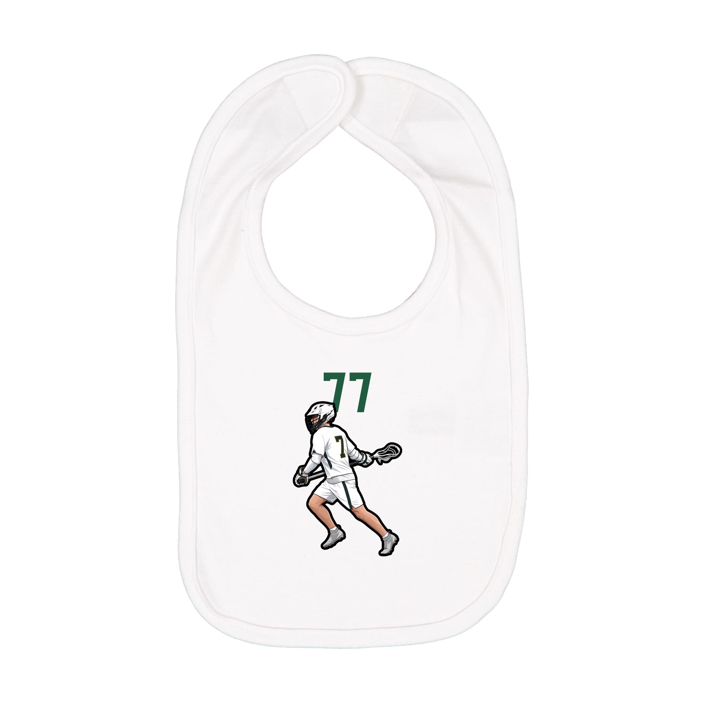 Infant Bib — Number Top in White